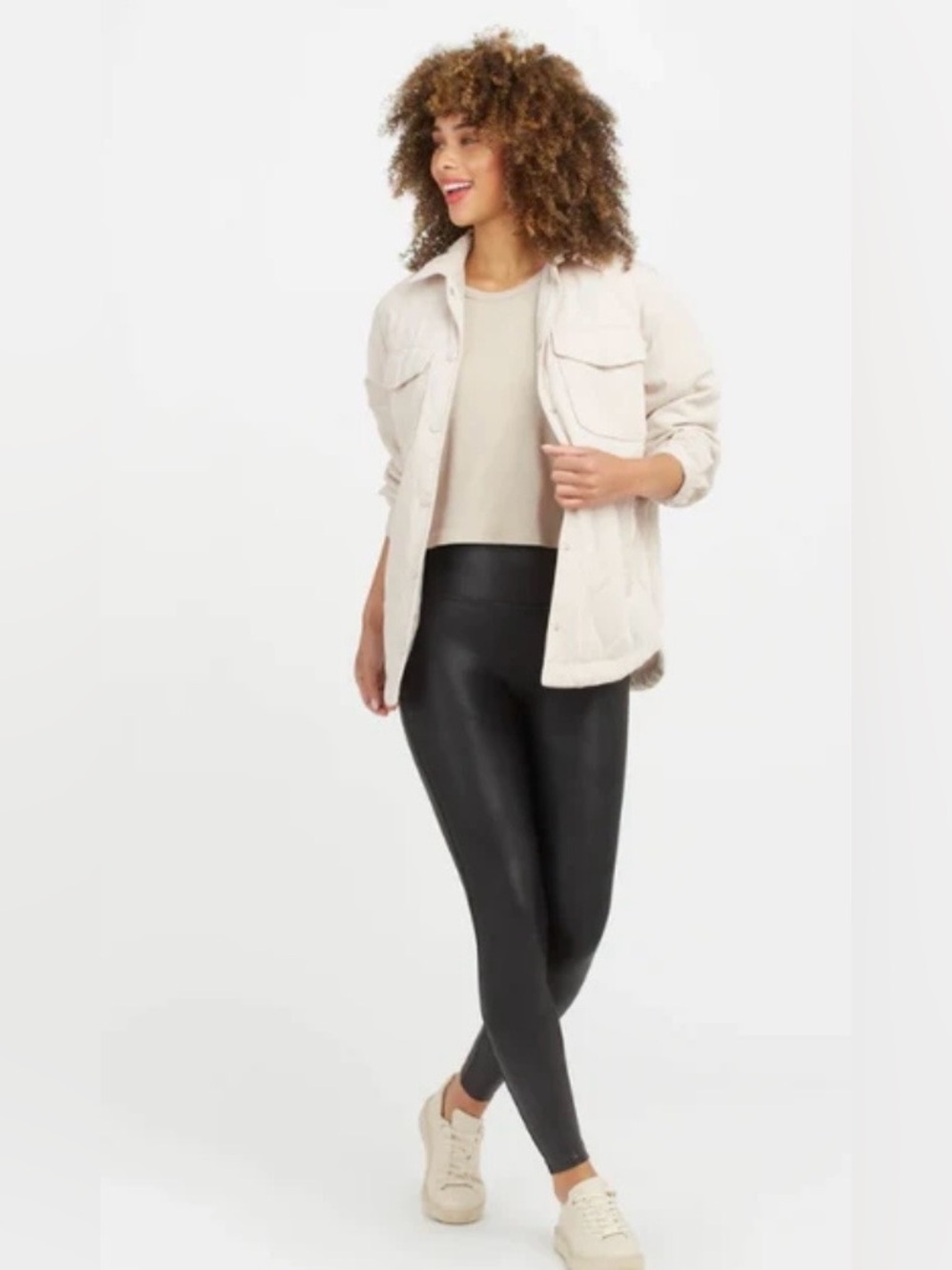SPANX shape Faux Leather Leggings - Black